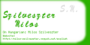 szilveszter milos business card